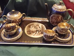 Régi altwien porcelán kávéskészlet Murillo reprodukcióval