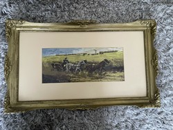 Régi fa  keret, benne tűgoblein.