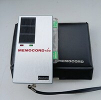 VIDEÓ! MŰKÖDŐ ASSMANN (STUZZI) MEMOCORD K60 DIKTAFON, régi retro vintage, 1965-től.
