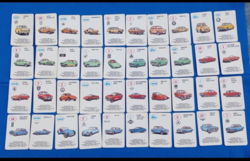 Autóskártya - Modern Autók, autókvartett játék, 40 lap 1970' hiánytalan