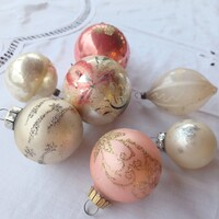 Régi karácsonyfadísz - üveg  7 db! Vintage, retro