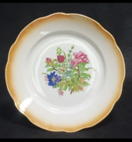 Zsolnay , virágos jelzett ,porcelán lapostányér d: 23,5 cm 1940 évek