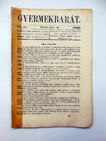 1862 november 6  /  Gyermekbarát  /  RÉGI EREDETI ÚJSÁG Ssz.: 505