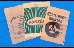Retro 3 db  reklámtáskák egyben Centrum, Füszért ,Délker, Szeged Nagyáruház nyomattal.