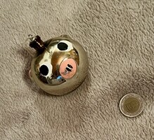 Régi, retro ,üveg  Karácsonyfadísz malacfej