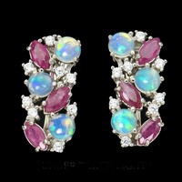 Valodi Tuz Opal Rubin 925 Ezust Fulbevalo