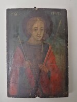 SZENT GYÖRGY - ANTIK FATÁBLÁRA FESTETT IKON
