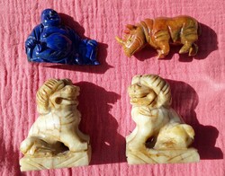 Buddha, Foo kutya, orrszarvú / Lápisz lazuli, zsírkő