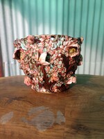 Zsolnay antik kaspó, Mályva sorozat, 1878 ból.