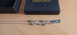 Fehérarany színű, Emporia márkájú, Újszerű, Türkiz "köves" Nyaklánc Dobozában