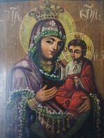 SZŰZ MÁRIA A KIS JÉZUSSAL - ANTIK ORTODOX IKON