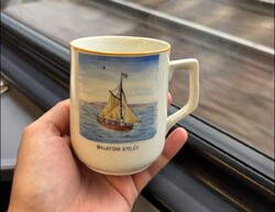 Ritka Zsolnay porcelán Balatoni emlék Balatonos  bögre csésze   lakásdekoráció