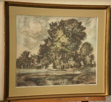 (N) Herman Lipót (1884 – 1972) : Táj alakokkal