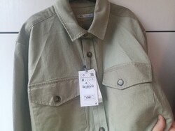 Címkés pamut Zara ing, kabát gyönyörű alma szín zöld L-XL