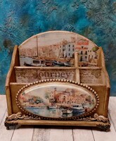 Asztali rendező, levél -, írószertartó