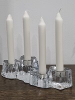 Pukeberk svéd, tömör és nehéz  jégüveg  ( adventi,ünnepei )  gyertyatartó-  25 cm