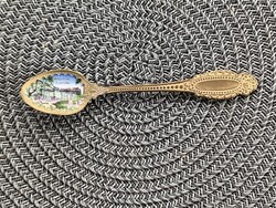 SLATINA zománcos réz emlék kanál, díszkanál, kanál, kiskanál