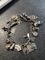 Antik zsuzsu ezüst karkötő charm