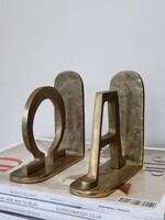 Vintage bronz/réz kézműves könyvtámasz pár - minőségi darabok