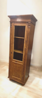 Ónémet könyves keskeny  tárolos vitrin, szekrény polcos tálaló