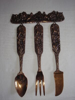 SZÉP VADÁSZJELENETES BRONZ VAGY BRONZIROZOT FÉM ÖNTVÉNY FALI  DÍSZ   27cm