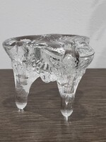 Svéd jégüveg gyertyatartó -Kosta Boda, Göran Wärff : Igloo