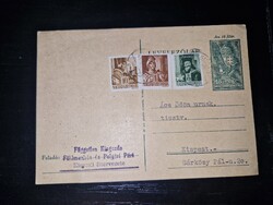 1945, infláció, kiegészített díjjegyes levelezőlap a Kisgazdapárttól