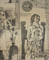 + Túry Mária (1930-1992) : Nő kendővel