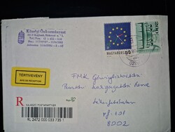 2012, KAJÁSZÓ postapartner, ajánlott-tértivevényes levél