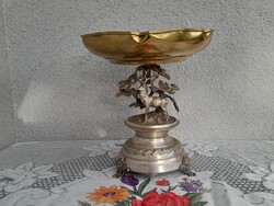 Meseszép matt ezüstözött antik asztalközép,kínáló