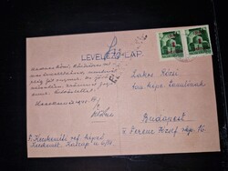1945, infláció, cenzúrázott levelezőlap Kecskemétről