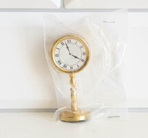 KIÁRUSÍTÁS Vintage mini réz asztali óra - bababútor, babaházi kiegészítő, miniatűr, játék