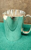 Régi ezüstözött bögre (Pub Tankard), mércejelöléssel angol EPNS-kiváló állapotban