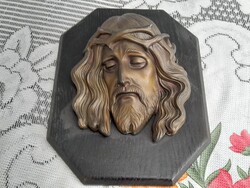 1,-Ft Gyönyörű szépen kidolgozott Bronz Jézus fej