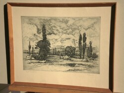 (N) Artner Ferenc (1904-1981) : Táj szénagyűjtőkkel