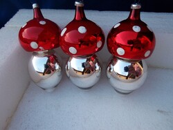 Karácsonyfa dísz - gomba  8,5 cm