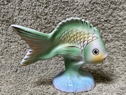 Hollóházi porcelán hal figura, dísztárgy, nipp