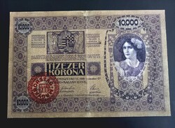 10000 korona 1918 Magyarország felülbélyegzéssel