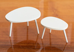 Vintage mini lerakó asztalok nappaliba - bababútor, babaház kiegészítő, miniatűr, játék