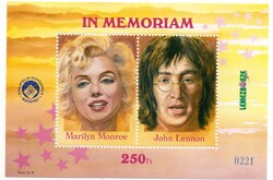 Emlékívek, magánkiadások. Marilyn Monroe és John Lennon.