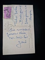 1961, Dalnoki Jenő, Ferencváros, általa írt képeslap Izraelből