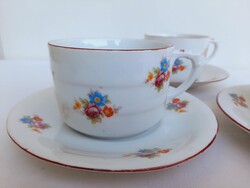 Régi Drasche porcelán csésze  virágos vintage teas szettek