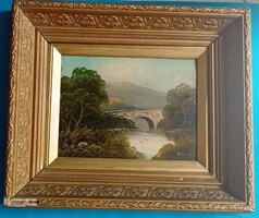 Roberto Marshall : Romantikus tájkép : Folyó híddal