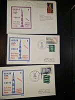 1968, Apollo 8, három levél hajóposta bélyegzésekkel