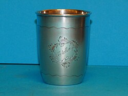 Ezüst keresztelő pohár 1900-as évek közepéről,  Diána fémjellel és mesterjeggyel