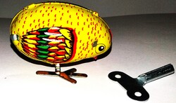 Lemezáru LEMEZÁRUGYÁR ÓRAMŰVES csipegető csibe- ÚJRAGONDOLT MŰKÖDŐ + DOBOZ  játék a képek szerint 2.