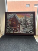 “Téli kunyhó” - kézi gobelin