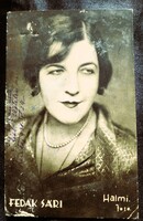 Cca. 1928 FEDÁK SÁRI ZSAZSA A PRIVÁT DIVA PRIMADONNA JELZETT HALMI KORABELI EREDETI FOTÓ LAP KÉP