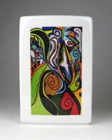 1X983 Modern absztrakt Königlich Tettau Bavaria porcelán váza 19.8 cm