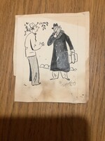 Toncz Tibor eredeti karikatúra rajza a Szabad Száj c. lapnak 10,5 x 8,5 cm